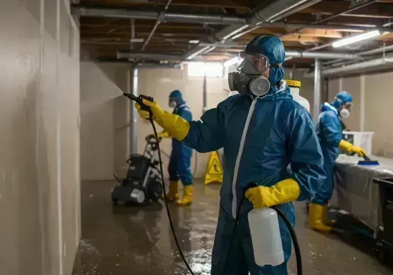 Basement Sanitization and Antimicrobial Treatment process in Medford, NY